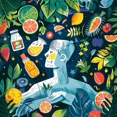 Healthy Lifestyle and Wellness Concept Illustration