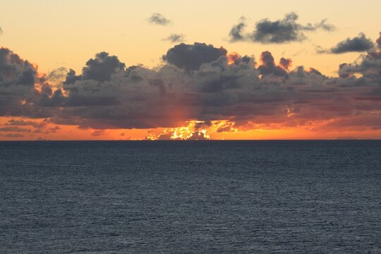 Scenic view of sunset over the sea