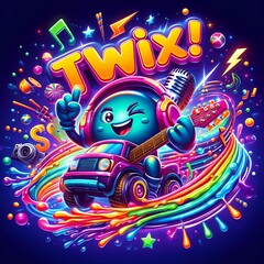 Rhythmic Hues Plosion: Colourful TWiX! - obrazy, fototapety, plakaty