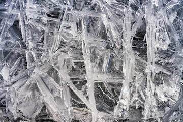 close-up shot of glistening ice crystals