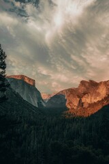Scenic view of the mountains in Yosemite National Park, California