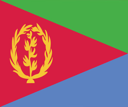 Eritrea National Flag with Wreath Design