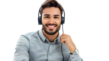 Charismatic customer service representative  isolated on a transparent background, PNG, Ai