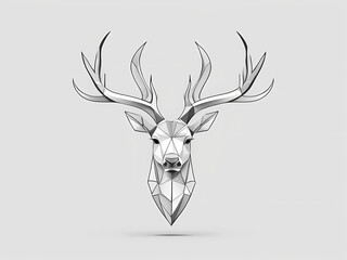 Deer Logo - Minimalist Lines, Vector (White Background)