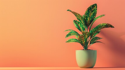 A 3D illustration of a claystyle house plant