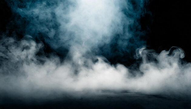 Motion white explosion smoke, fluid splash vapor cloud, ink in water, texture art black background