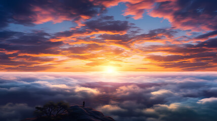 Fototapeta premium beautiful sunset sky