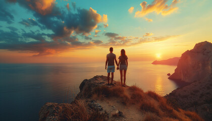 Sunset Serenity at the Cliff's Edge