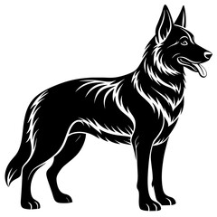 dog silhouette german shepherd 