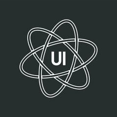 UI letter logo design on white background. UI logo. UI creative initials letter Monogram logo icon concept. UI letter design