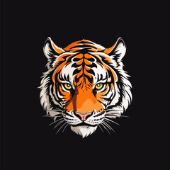 Powerful Tiger Head Vector Graphic