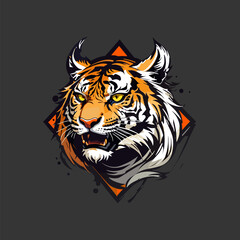 Bold Tiger Face Vector Illustration
