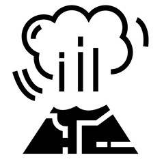 Volcano eruption icon, outline vector sign, linear pictogram isolated on white. logo illustration