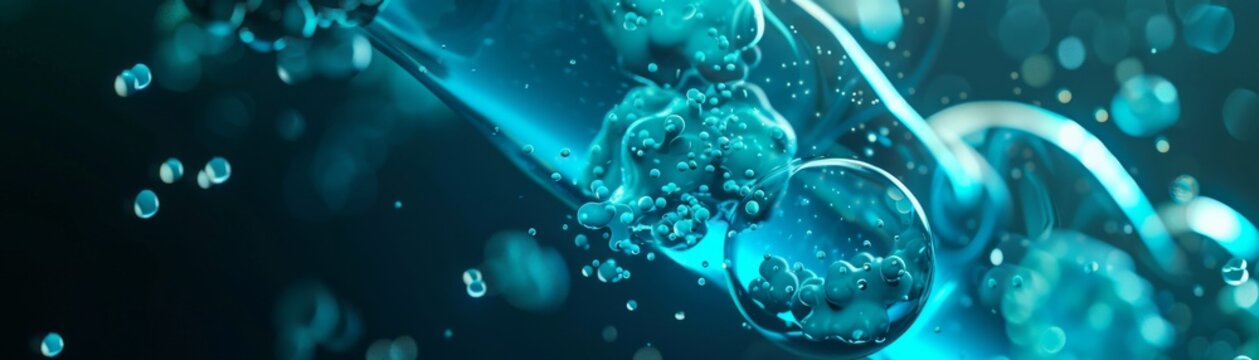 Visualization of the chemical reaction in bioluminescent organisms, detailing the process of light production hyper realistic