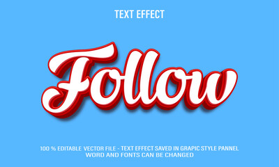 Follow 3d editable text effect style