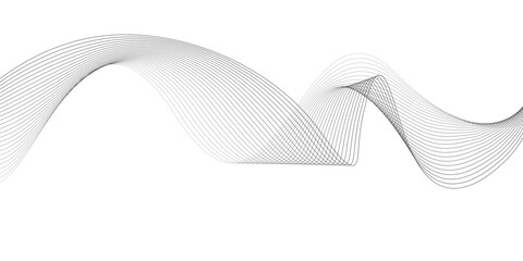 Fototapeta premium Modern wavy stripes on white isolated background. Abstract background with lines. Background with waves