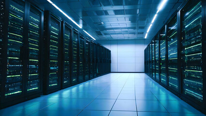 Network room with servers