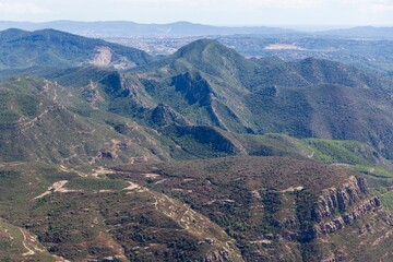 Fototapeta na wymiar Aerial view of Montserrat in Spain