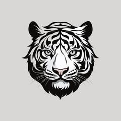 Beautiful White Tiger Profile Illustration