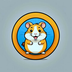 Flat logo of a happy Hamster