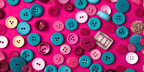 Fototapeta premium scattered clothes buttons