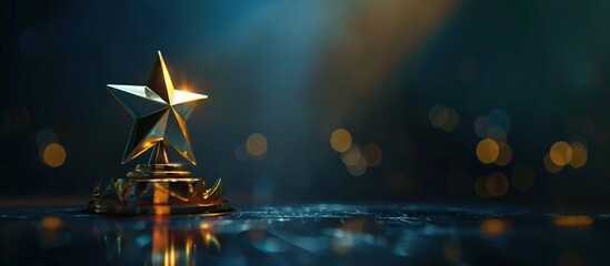 Shining Star and Golden Glory: Celebrating the Triumph and Victory of a Champion's Award with a Sparkling Bokeh Effect