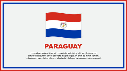 Paraguay Flag Abstract Background Design Template. Paraguay Independence Day Banner Social Media Vector Illustration. Banner