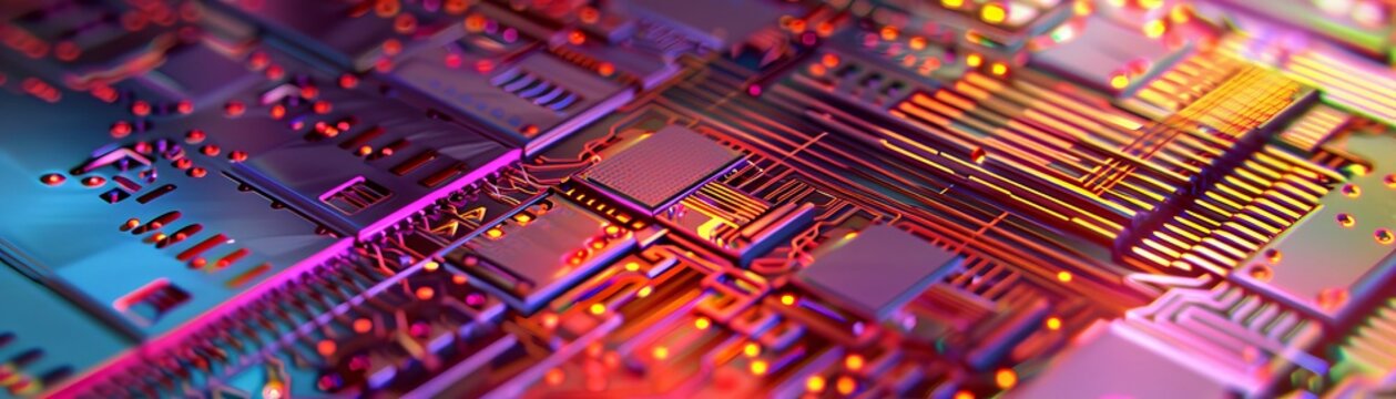 Microscopic view of a semiconductor chip, illustrating the complex architecture of microelectronics no dust