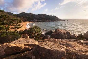 Idyllic view of the rocky Alma Bay on Magnetic Island in Townsville, Queensland, Australia