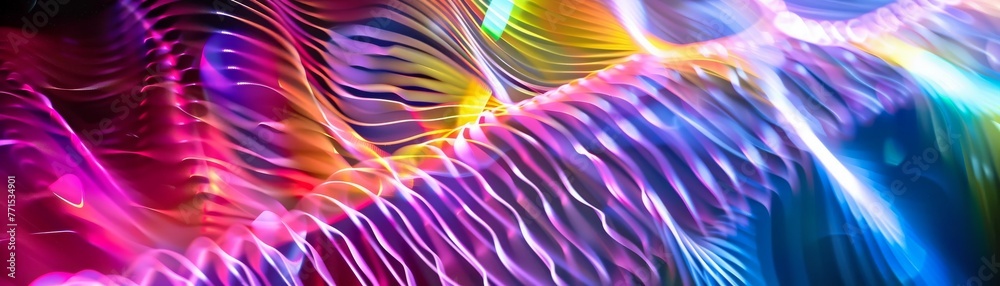 Wall mural diffraction patterns through slits, demonstrating wave properties of light no splash