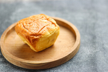 Bluder Bread (Bloeder Bread). Is a type of classic Indonesian bread. Top View. 