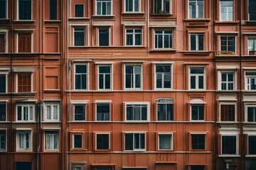 Background for design, building facades, and the texture of windows and walls in homes. in public spaces, on the streets