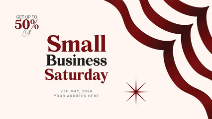 Small business Saturday. Social media post. Vector illustration of business promotion banner design.

