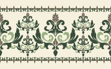 Floral embroidery design, ethnic pattern for background or tapestry. Ideas for designing patterns for textiles, batik, curtains, clothing or decorations. Vector illustration
