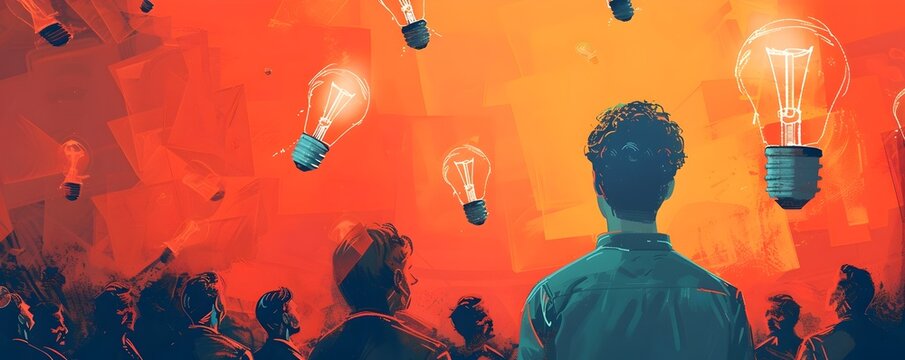 Visionary Entrepreneur Pitching Innovative Ideas to Prospective Investors Embodying the Boldness of New Leadership and Driving Transformative Growth