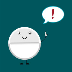 pills with a message, vector, cartoon