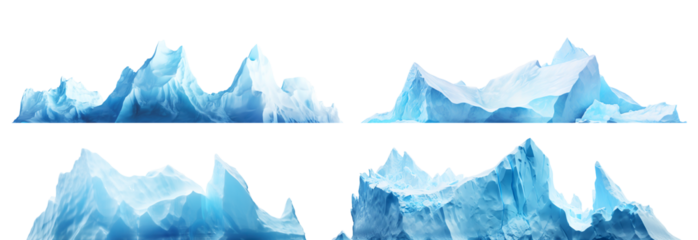 Set of icebergs, cut out