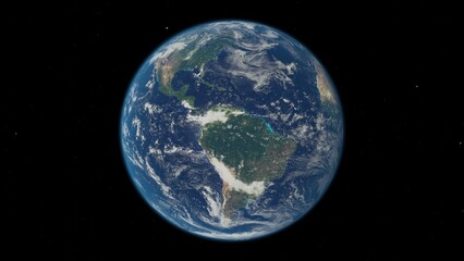 Naklejka na ściany i meble 3D Illustration of planet earth floating in space beautiful scene