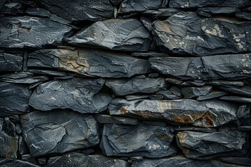 Textured Slate Rock Formation Close-Up