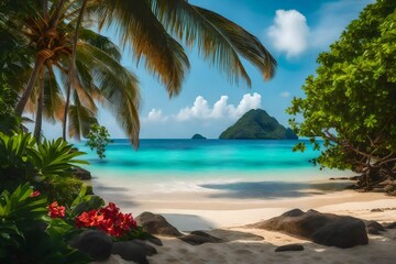 Fototapeta premium Scenery of Tropical and Beach Islands Gorgeous View