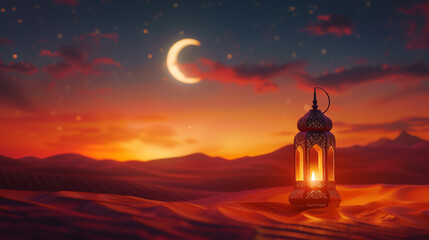 arabic landscape wallpaper with lantern