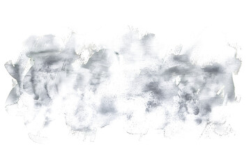 Gentle gray watercolor smudge on pure background.
