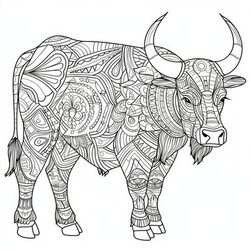 cow, animal, cartoon coloring book, coloring page