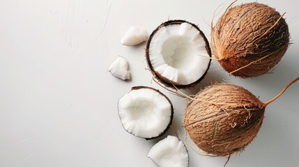 Fototapeta na wymiar coconut white background