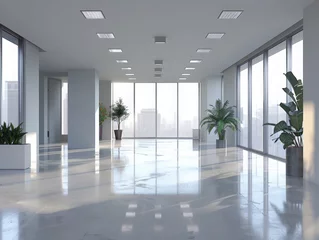 Deurstickers Modern Office Space with Natural Light Blurred background © ChomStyle