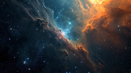 A vibrant and detailed image of a galactic core, showcasing the colorful beauty of a nebula's gas and dust clouds.