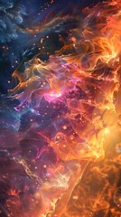 Captivating Celestial Inferno An Ethereal Cosmic Explosion of Color and Light
