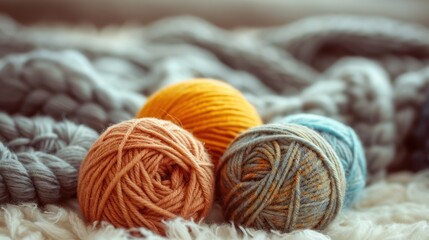 Fototapeta na wymiar Colored wool yarn