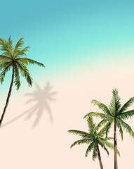 Fototapeta na wymiar coconut tree Tropical palm tree with coconuts against a white background, perfect for summer vibes and beach-themed designs watercolor summer