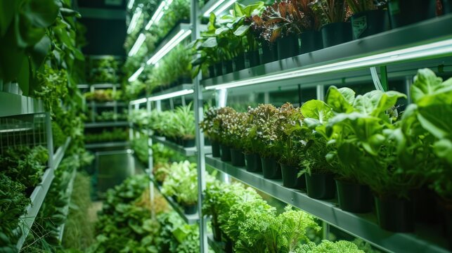 Grow organic hydroponic vegetables in a greenhouse.
